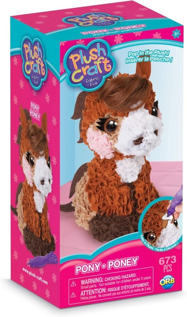 ORB The Factory Pony 3D Arts & Crafts, Brown/Beige/White/Pink, 5 x 4