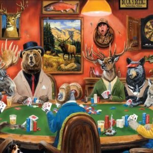 1000PCS Animals Playing Cards Jigsaw Puzzles for Kids Adults - Educational Intellectual