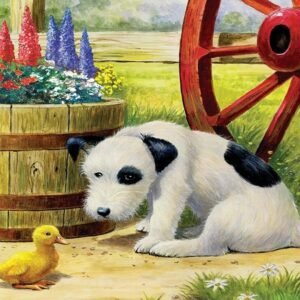 SUNSOUT INC Pup and Friend 100 pc Jigsaw Puzzle Kit