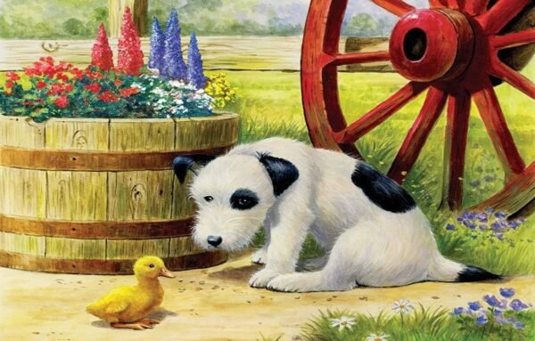SUNSOUT INC Pup and Friend 100 pc Jigsaw Puzzle Kit