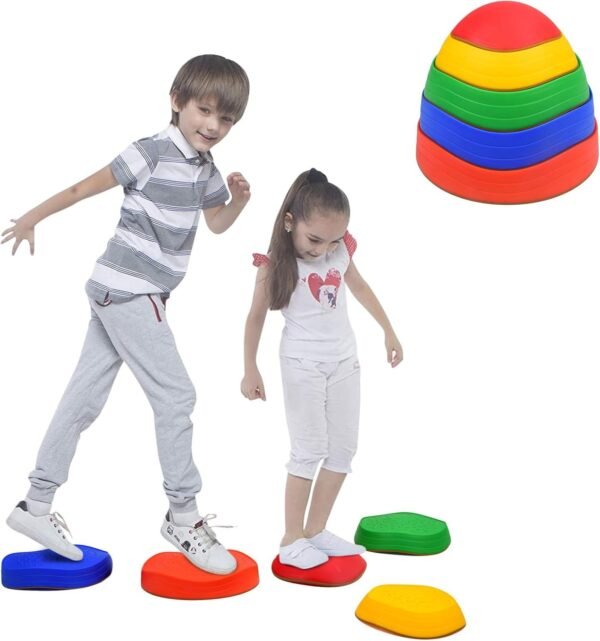 Special Supplies Stepping 5 Balance Stones for Kids, Indoor and Outdoor Balance