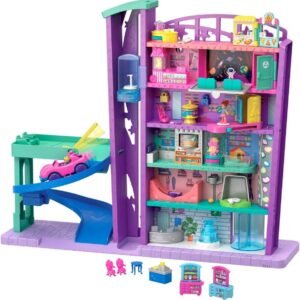 Polly Pocket Mega Mall with 6 Floors, Elevator, Vehicle, Parking Garage, Micro