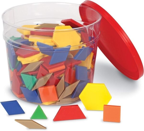 Learning Resources Plastic Pattern Blocks, Homeschool, Shape Recognition, Early Math Skills, Set