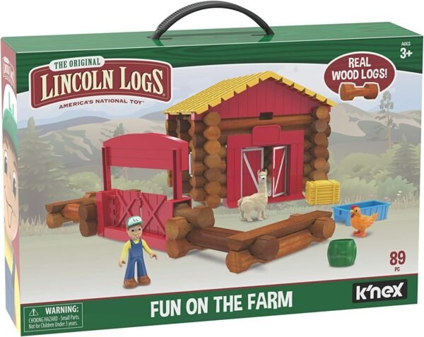 LINCOLN LOGS Fun On The Farm - 102 Parts - Real Wood