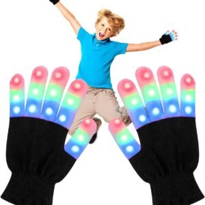 Feeke Kids Flashing LED Gloves Cool Fun Toys- Light-up Party LED Party