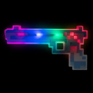 Windy City Novelties LED Light Up Pixel Toy Gun for Boys and