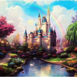 Rainbow Castle Puzzle 1000 Pieces Jigsaw Puzzle for Adults Kids 19.7 x