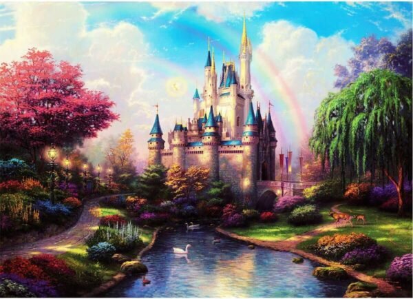 Rainbow Castle Puzzle 1000 Pieces Jigsaw Puzzle for Adults Kids 19.7 x