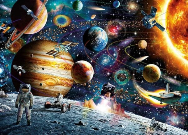 Wowok Space Puzzle 1000 Piece Jigsaw Puzzle for Kids Adults, Planets in