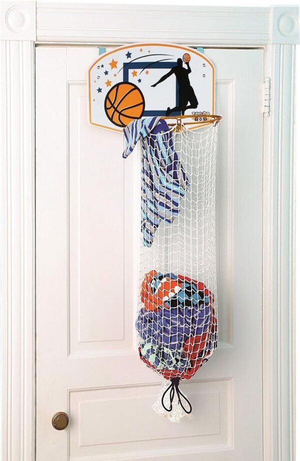 Taylor Toy Basketball Hoop Hamper - Laundry Basket for Kids - Hanging