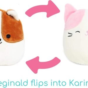 SQUISHMALLOWS Flip-A-Mallows Plush Stuffed Animals - 5 inches Cat and Dog