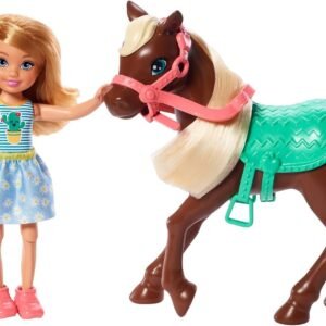 Barbie Club Chelsea Doll and Horse, 6-Inch Blonde, Wearing Fashion and Accessories,