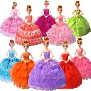 Fancy Doll Clothes for Barbie Girls Dolls - 10 PCS Handmade 11.5