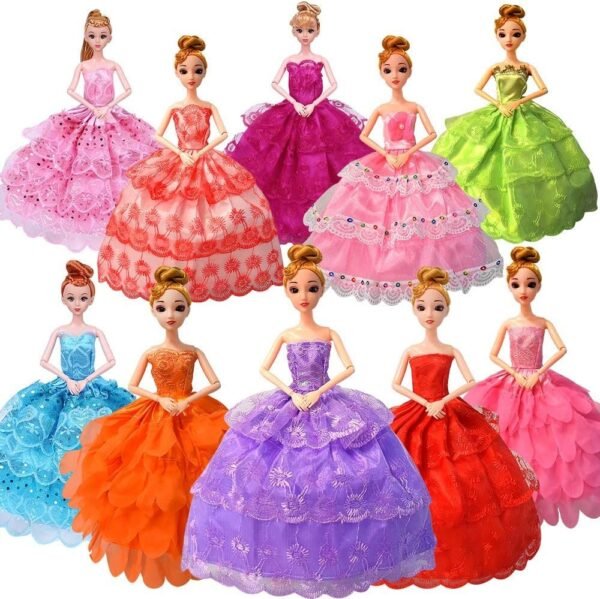 Fancy Doll Clothes for Barbie Girls Dolls - 10 PCS Handmade 11.5