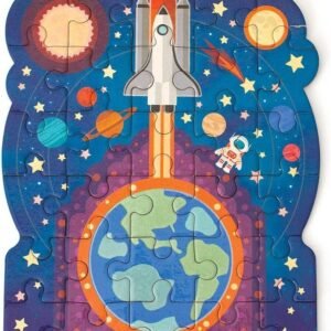 Playhouse Glow in The Dark Blast Off 30-Piece Die-Cut Shaped Mini Puzzle