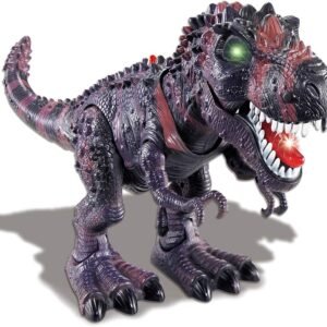 PowerTRC Walking Tyrannosaurus T-Rex Dinosaur Toy with Flashing Lights and Realistic Roaring
