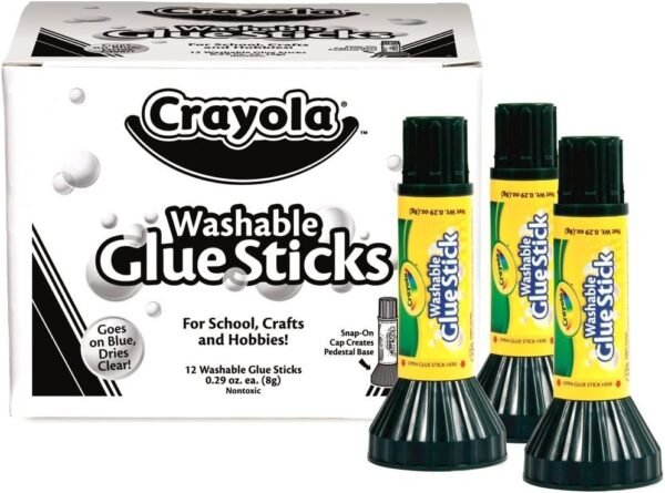 Crayola Glue Sticks, Box of 12, Craft Glue, School Supplies