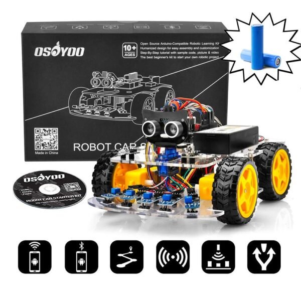 OSOYOO Robot Car Starter Kit for Arduino UNO R3 STEM Remote Controlled