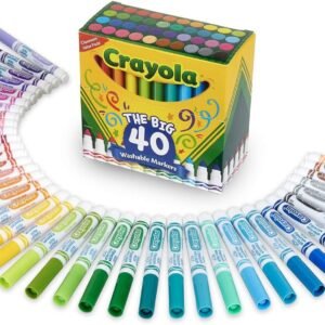 Crayola Ultra Clean Washable Broad Line Markers, 40 Classic Colors, Kids Indoor