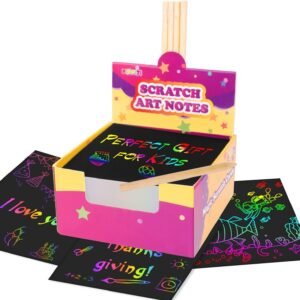 Pigipigi Scratch Art Notes for Kids - 125 Mini Rainbow Scratch Paper