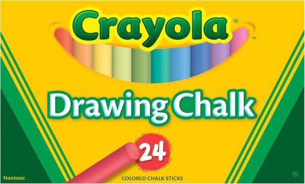 Binney & Smith CrayolaR Drawing Chalk, Assorted Colors, Box Of 24