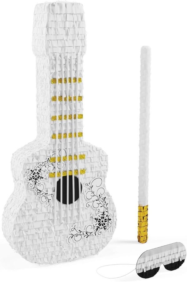 Guitar Piata Bundle with a Blindfold and Bat Throw a Pinata Party