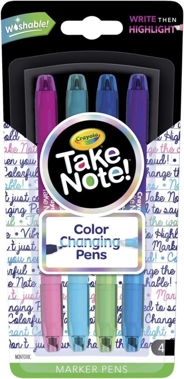 Crayola Color Changing Pens, Bullet Journal Supplies, 8 Colors, 4Count