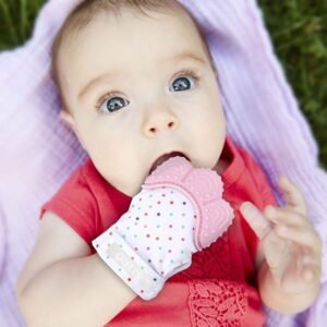 Baby Teething Mittens Self Soothing Pain Relief Mitt, Stimulating Teether Toy, Prevent