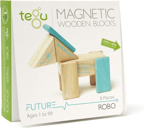 Tegu Robo Magnetic Wooden Block Set Kit Toy Fun Kids