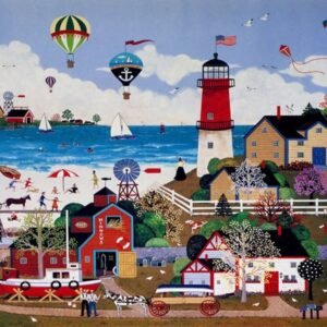 Queenie 1000 Piece Jane Wooster Scott Americana Carnival Happy Town Coastal Lighthouse