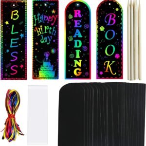 ZMLM Scratch Art Bookmarks for Kids 36 Set 2 Style Magic Rainbow