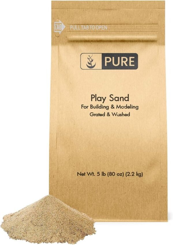 Pure Organic Ingredients Play Sand 5 lb, Eco-Friendly Packaging,, Building & Molding,