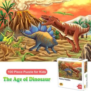 100 Piece Puzzles for Kids Ages 4-8 The Age of Dinosaur, Puzzles