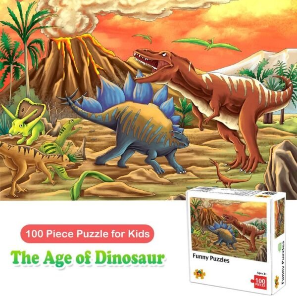 100 Piece Puzzles for Kids Ages 4-8 The Age of Dinosaur, Puzzles