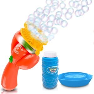 ArtCreativity Double Bubble Blower Fan - Battery-Operated Bubbles Blaster - 4oz Solution