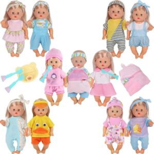 10pcs for 10-11-12 Inch Baby Doll Clothes Dress Reborn Newborn Doll Accessories