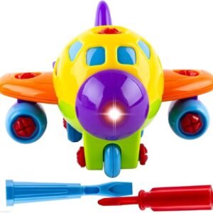 WolVol 18-Piece Take Apart Building Airplane - Toddler Assembly STEM Toy -