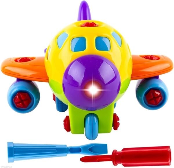 WolVol 18-Piece Take Apart Building Airplane - Toddler Assembly STEM Toy -