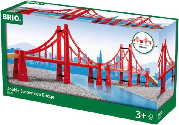 BRIO World - 33683 Double Suspension Bridge 5 Piece Toy Train Accessory