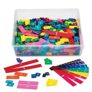 hand2mind Plastic Rainbow Fraction & Decimal Tiles, Early Math Manipulatives Classroom Bulk