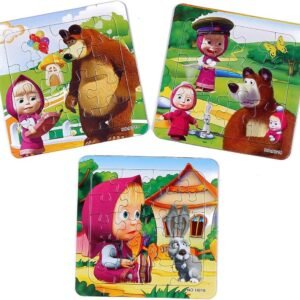 3 PCS Jigsaw Puzzles Masha and Bear Toys for Boys and Girls