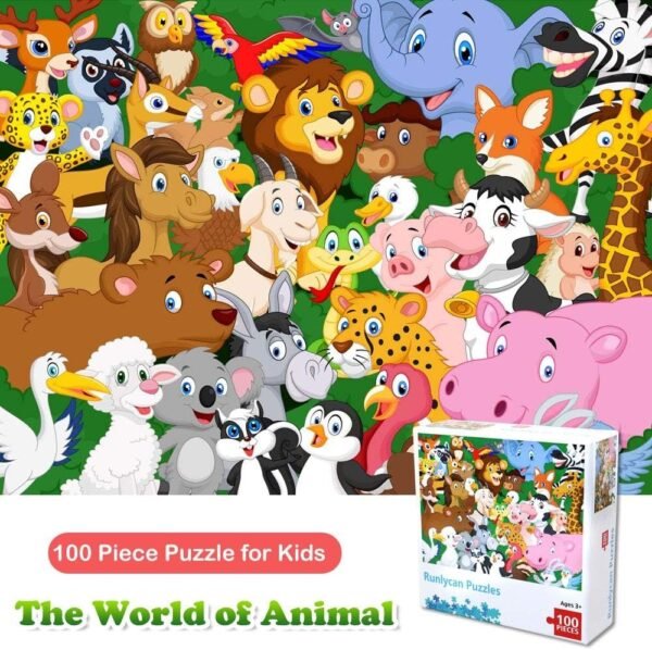 Puzzles for Kids Ages 3-8, 100 Piece Jigsaw Puzzles for Toddler Animal