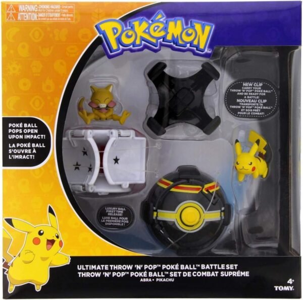 Pokemon Throw N Pop Ultimate Pokeball Battle Set - Pokemon Toy Pikachu,