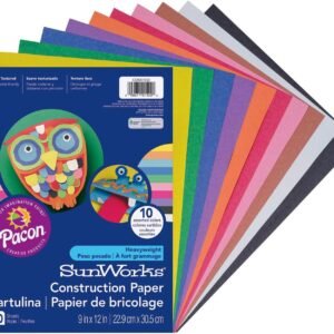 SunWorks Construction Paper, 10 Assorted Colors, 9 x 12, 500 Sheets, PCON01500