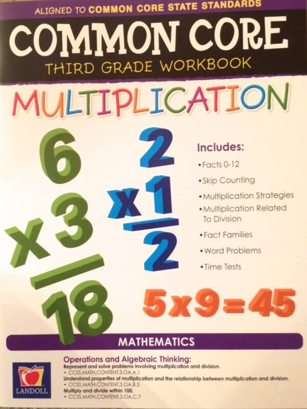 Common Core Multiplication Third Grade Workbook Kit Toy Fun Kids