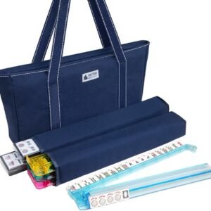 American Mah Jongg Set - 166 Premium White Tiles, 4 All-in-One Rack/Pushers,