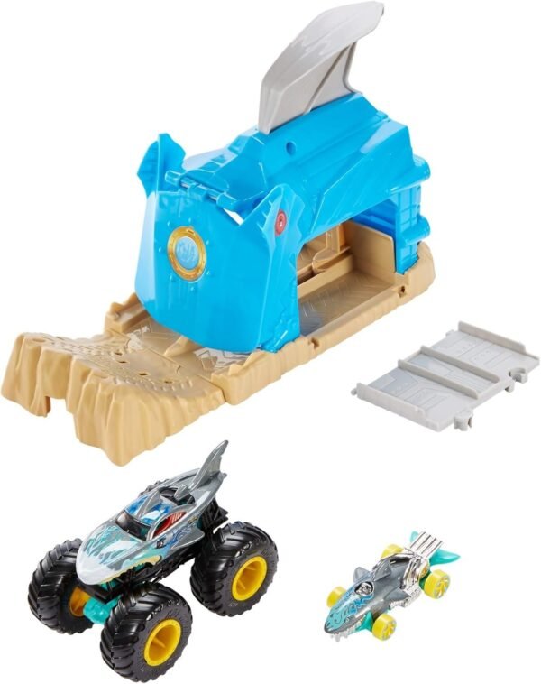 Hot Wheels Monster Truck Pit & Launch Play Sets with a Monster