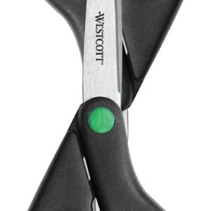 Westcott 15179 Kleenearth 8 Straight Recycled Stainless Steel Scissors, Black, 2 Pack