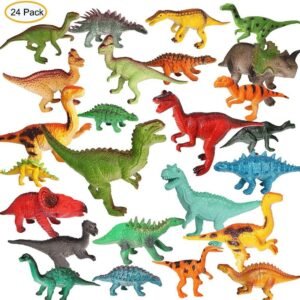 M SANMERSEN Kids Dinosaur Toys, 24 Pcs Dinosaurs Toy for Boys 4-