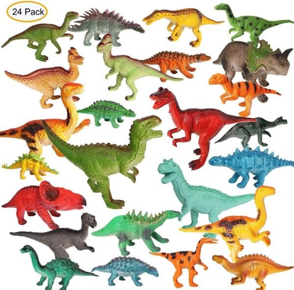 M SANMERSEN Kids Dinosaur Toys, 24 Pcs Dinosaurs Toy for Boys 4-